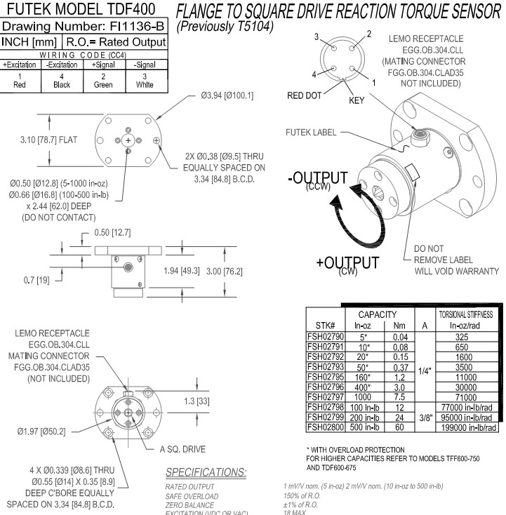TDF400扭矩傳感器 TDF400扭矩傳感器
